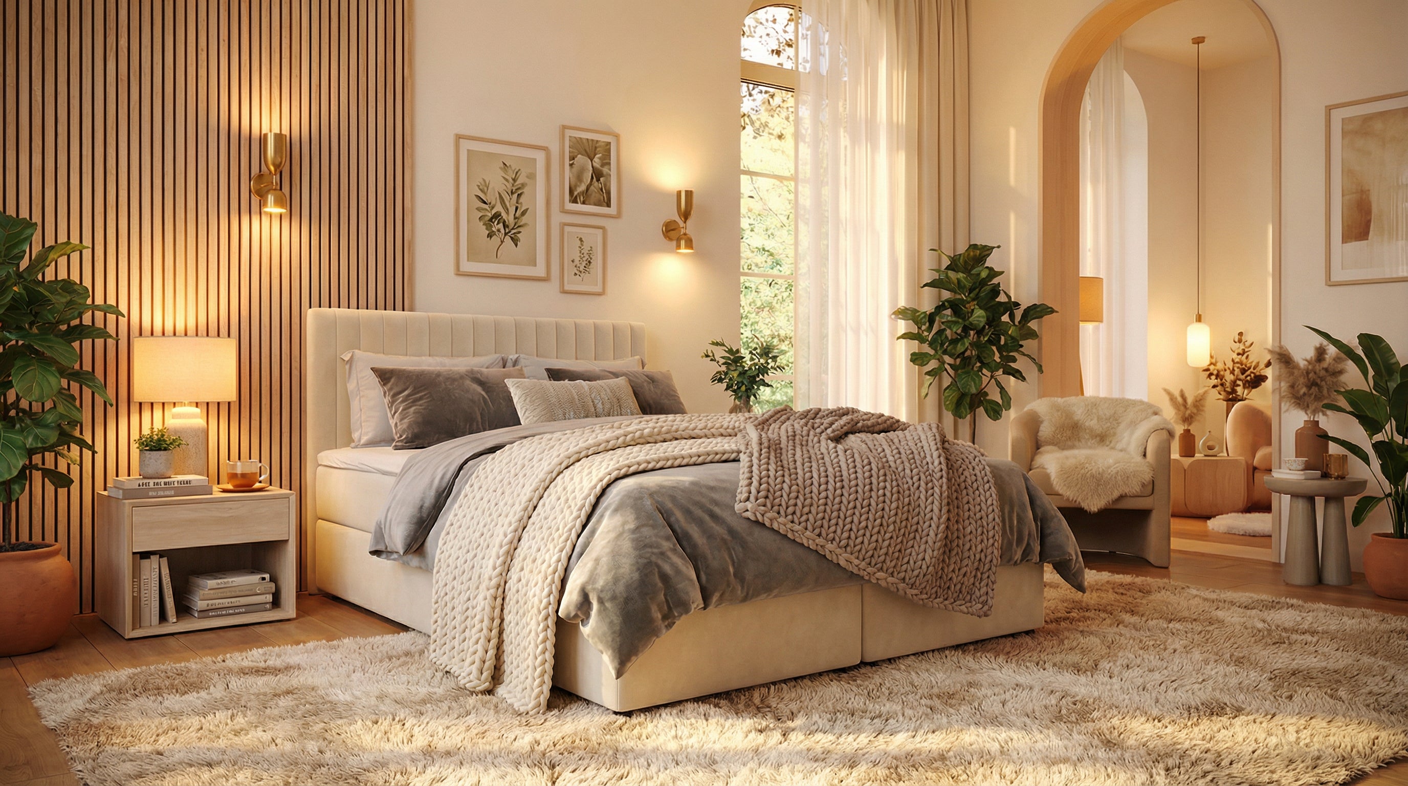 Gemütliches Boxspringbett Aura – mit Bettkasten