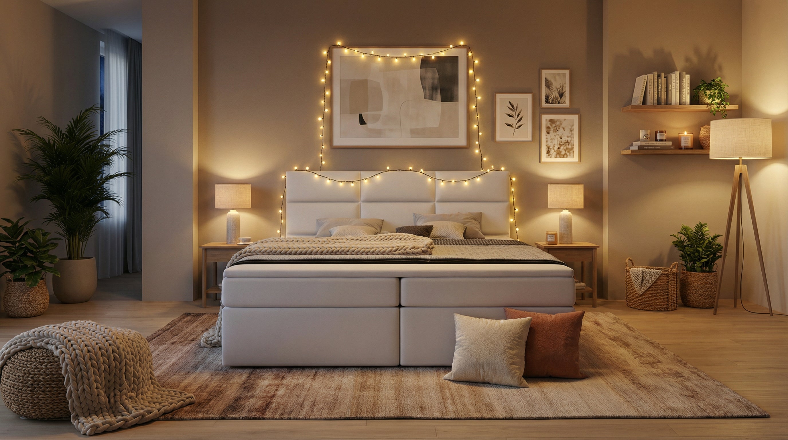 Elegantes Boxspringbett Noir – mit Bettkasten