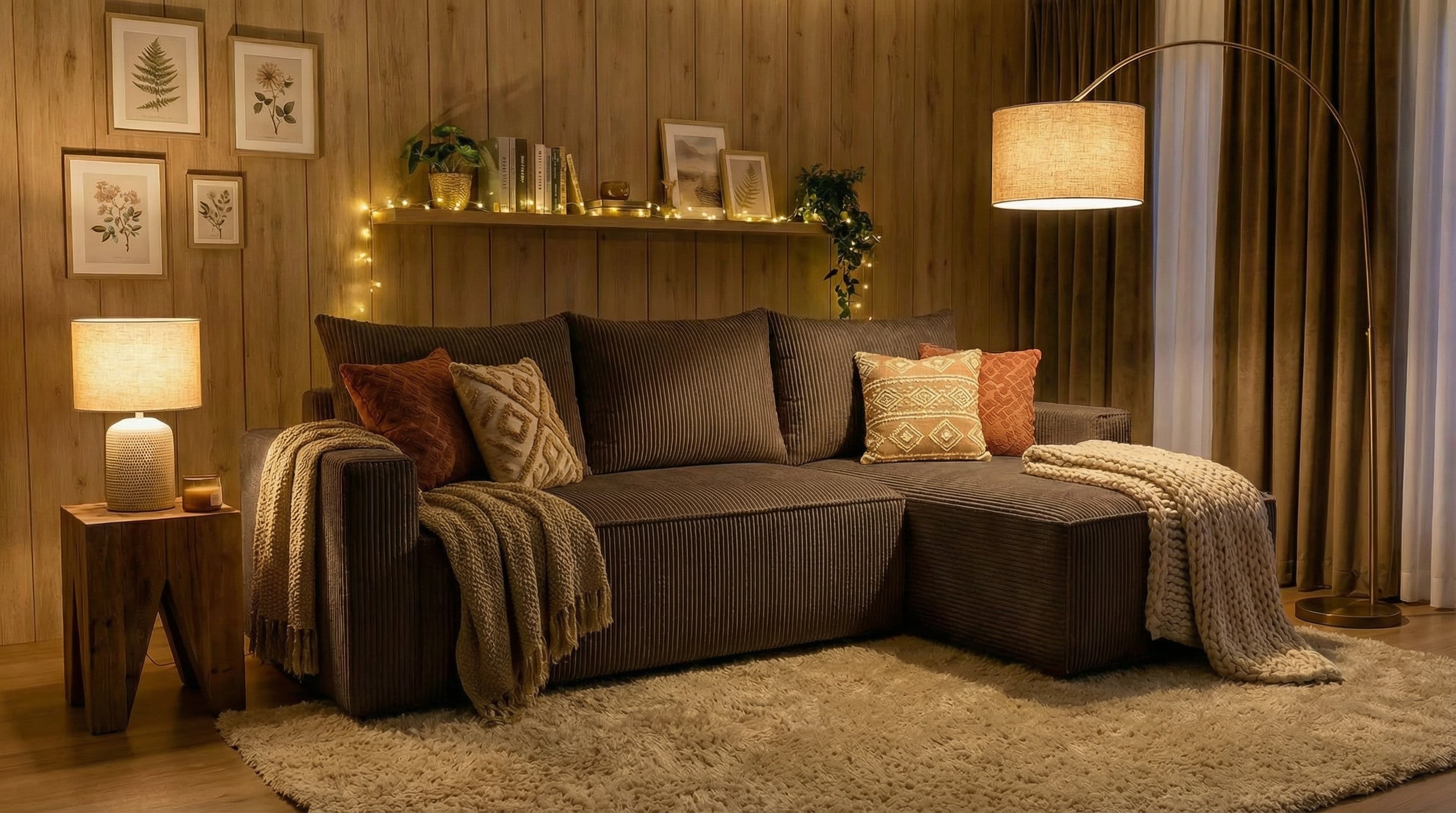 Anschmiegsames Ecksofa Nora – mit Schlaffunktion & Stauraum