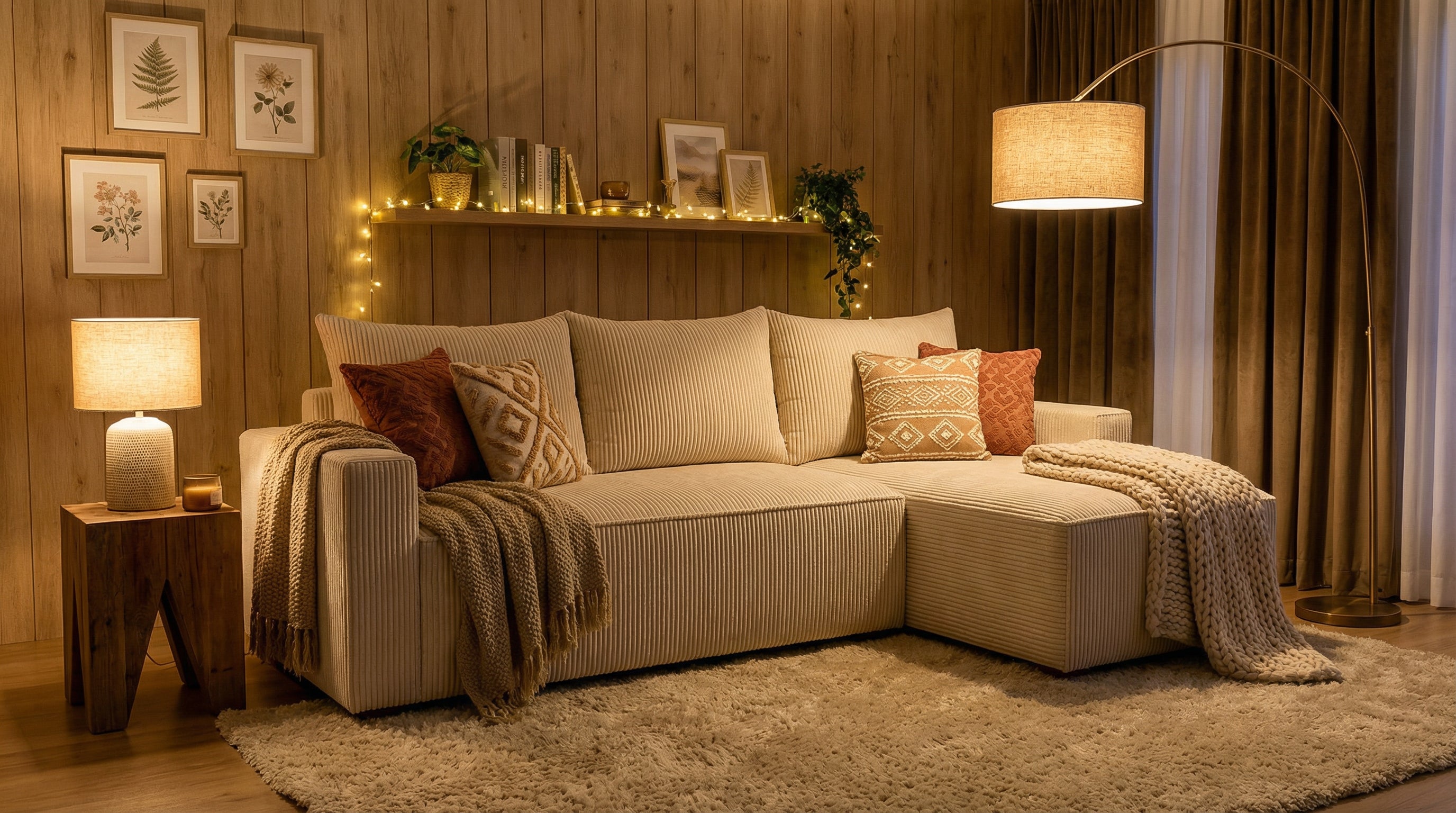 Anschmiegsames Ecksofa Nora – mit Schlaffunktion & Stauraum