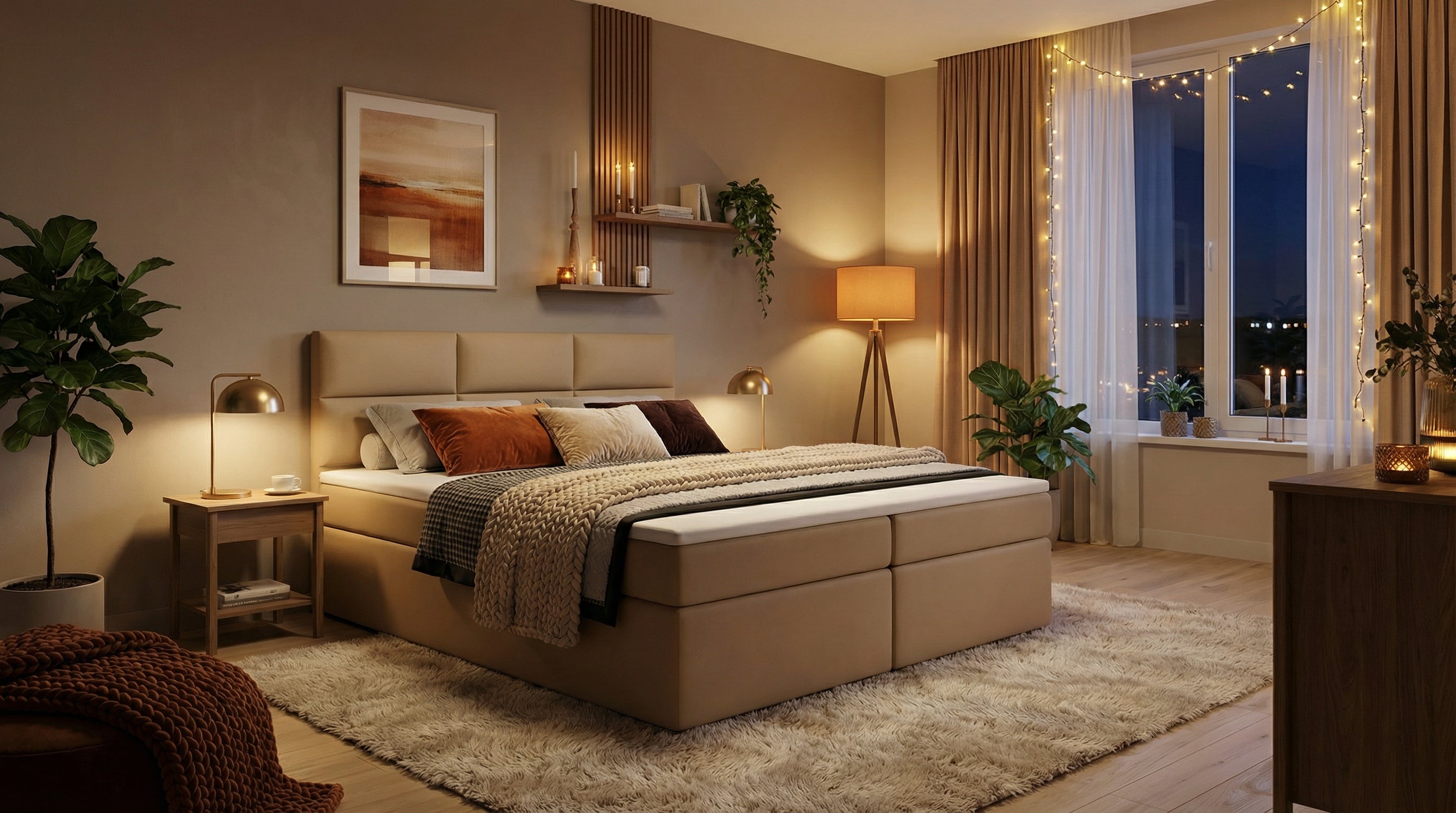 Elegantes Boxspringbett Noir – mit Bettkasten