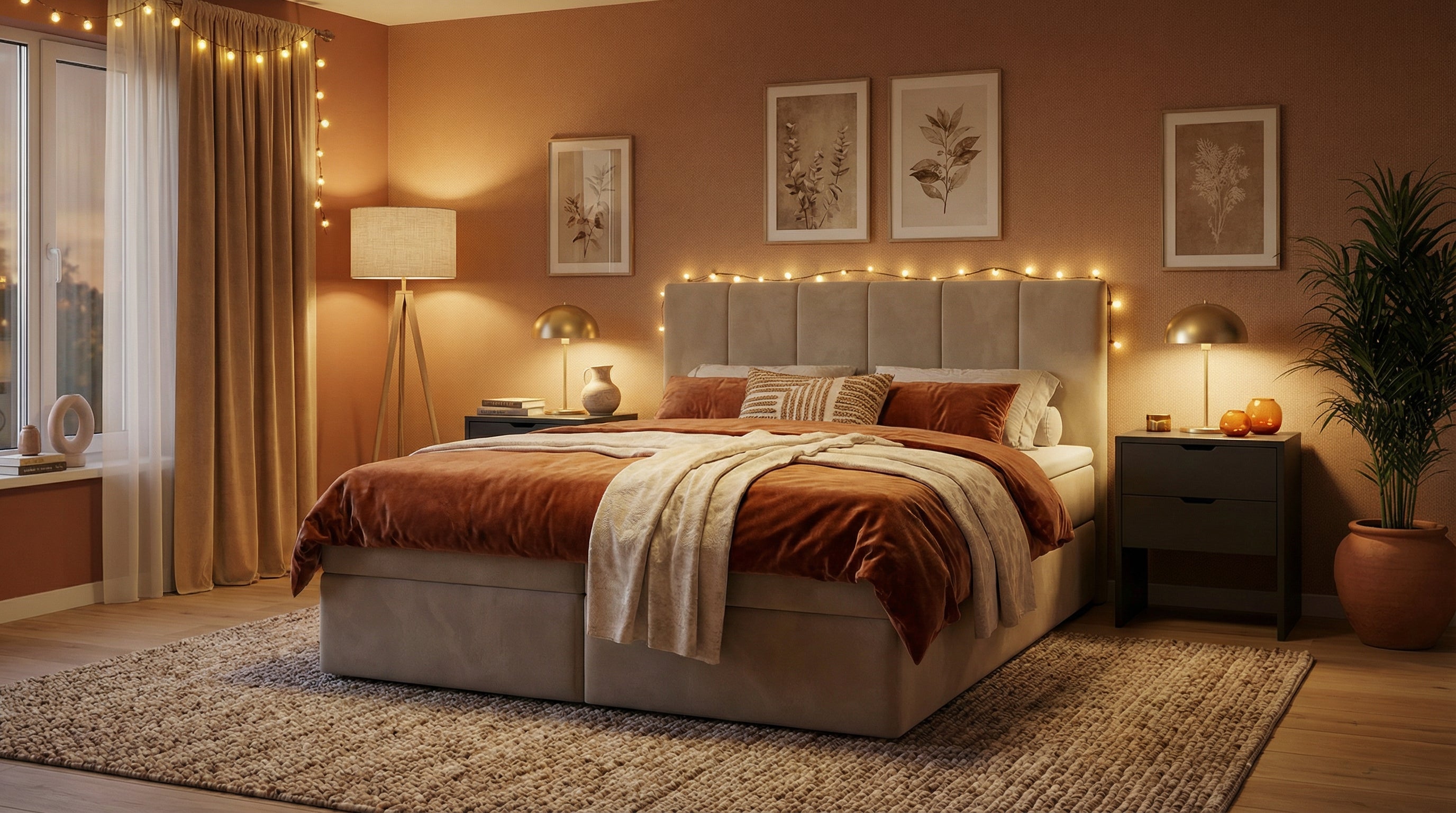 Gemütliches Boxspringbett Luna – mit Bettkasten