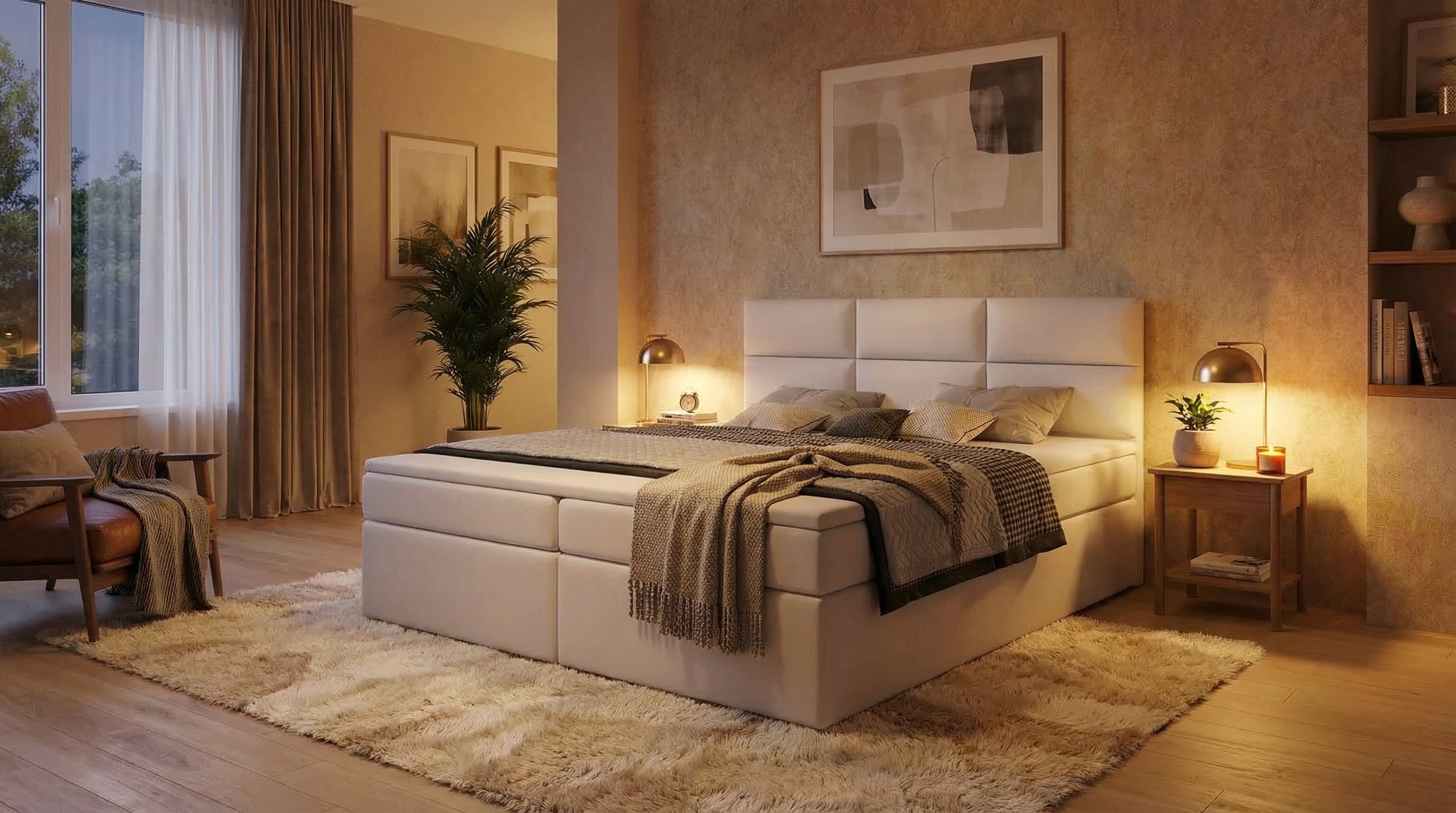 Elegantes Boxspringbett Noir – mit Bettkasten