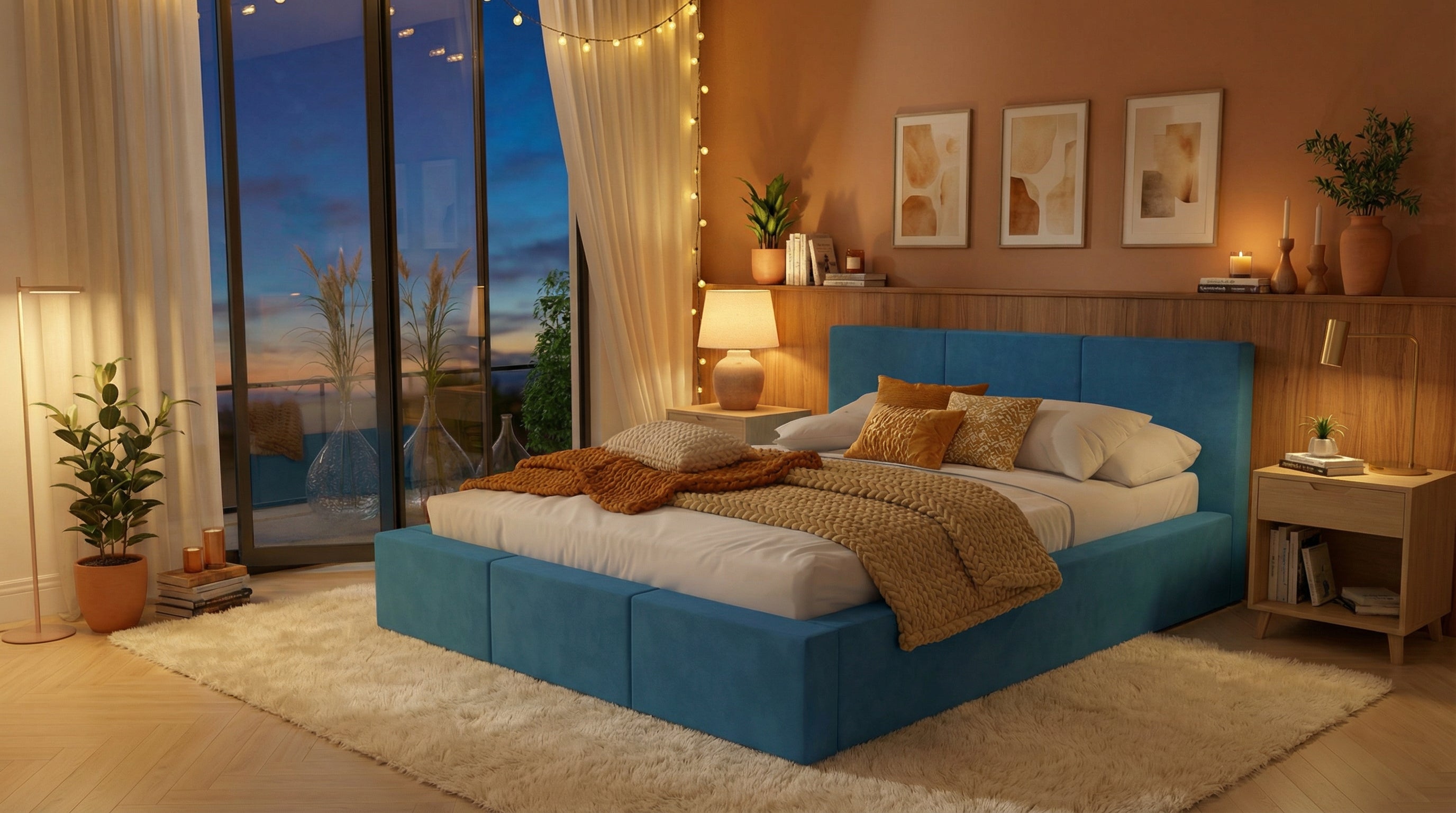 Komfortables Polsterbett Emi – mit Stauraum