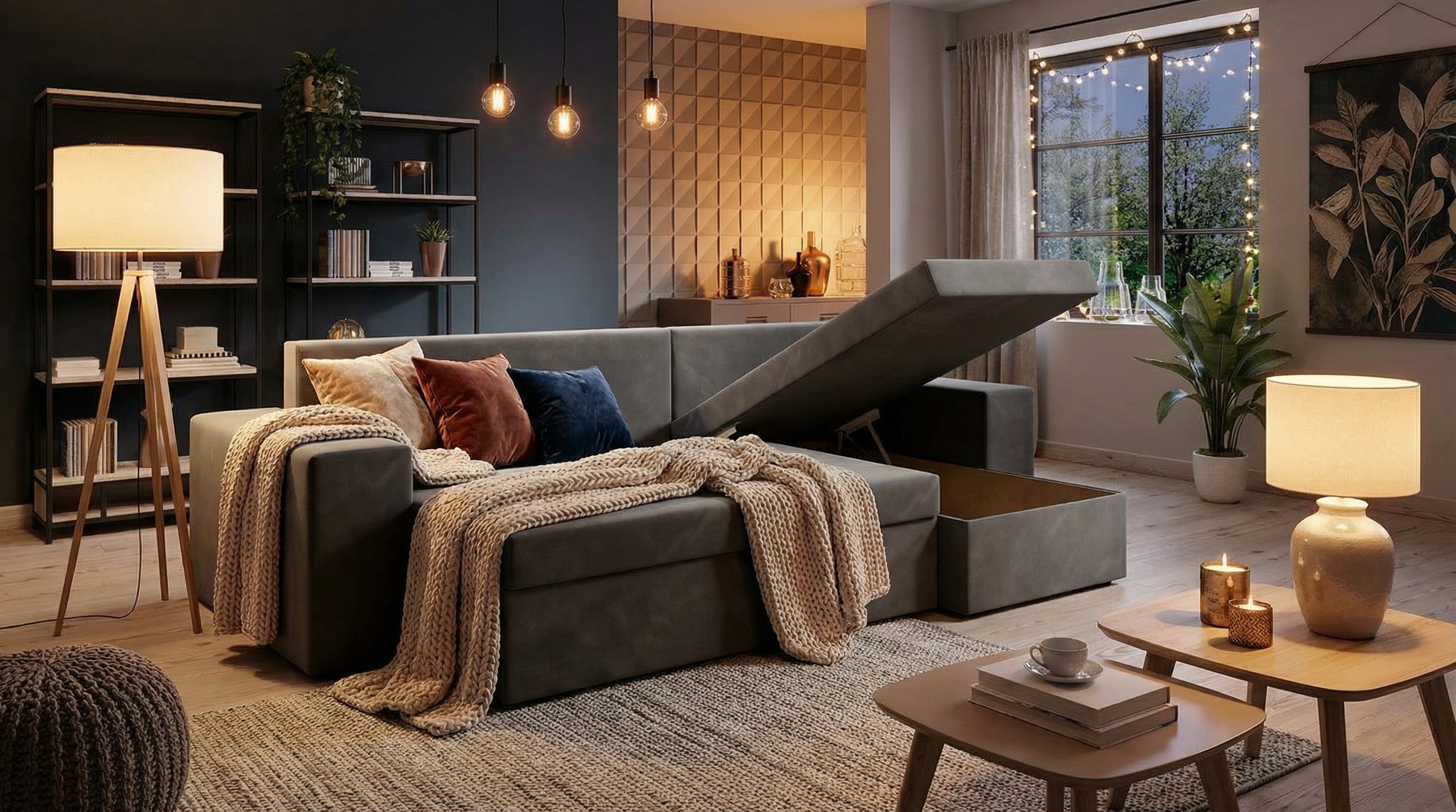 Elegantes Ecksofa Siena – mit Schlaffunktion & Stauraum