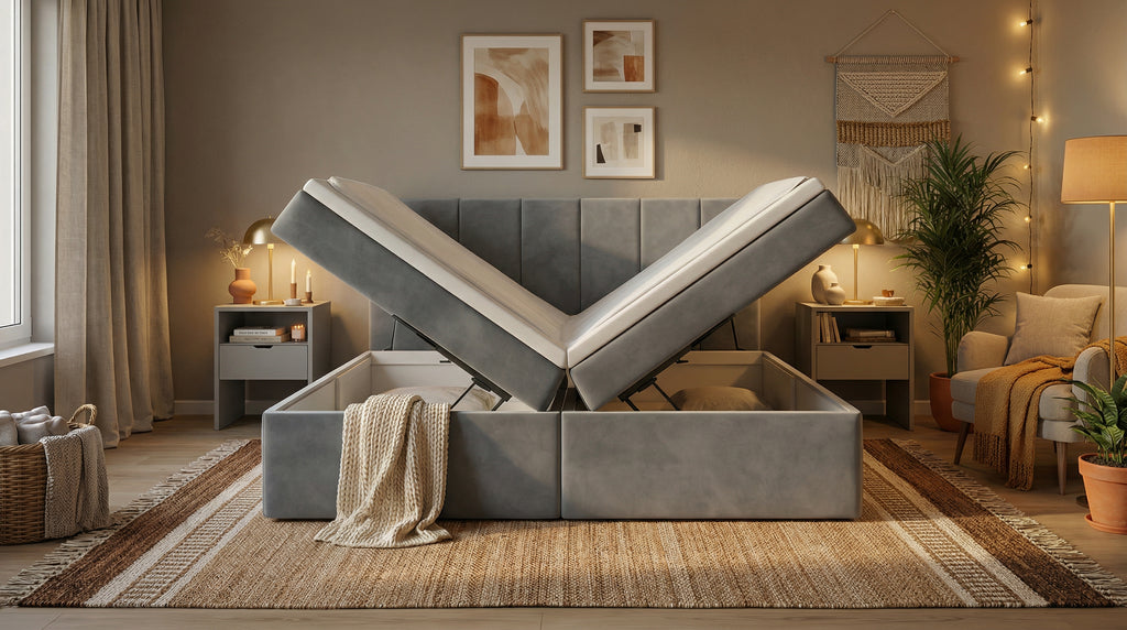 Gemütliches Boxspringbett Luna – mit Bettkasten