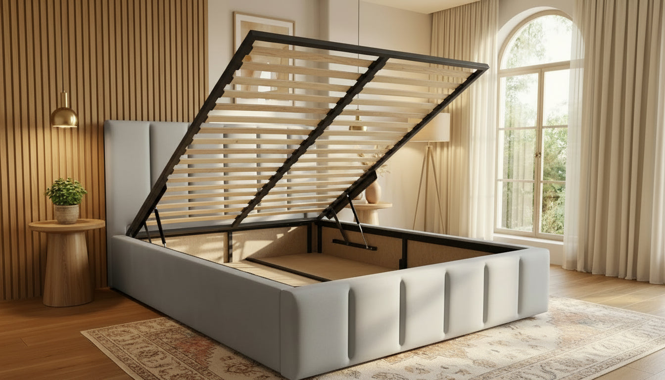 Harmonisches Polsterbett Alba – mit Stauraum