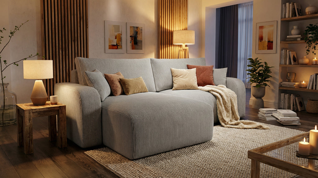 Entspanntes Ecksofa Verona – mit Schlaffunktion & Stauraum