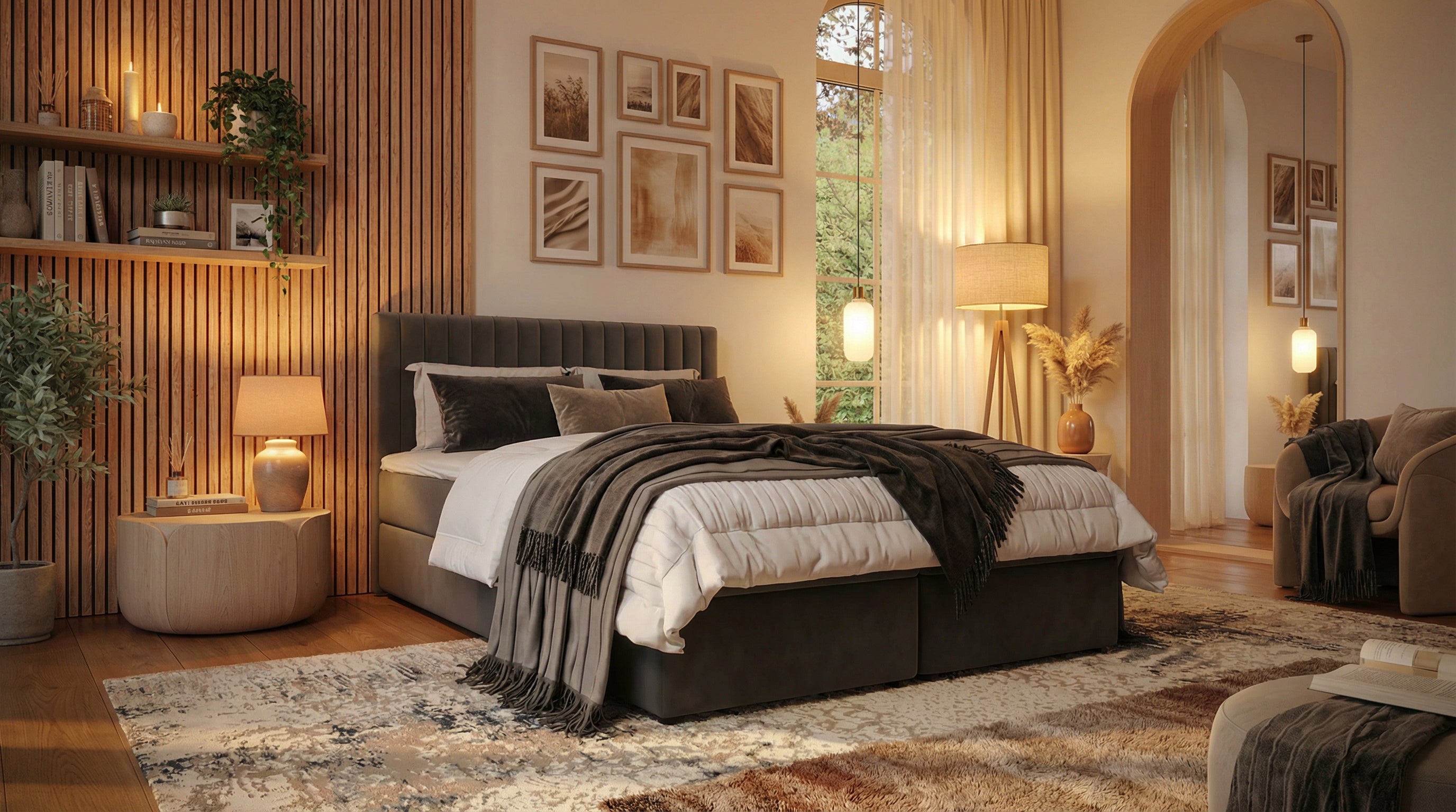 Gemütliches Boxspringbett Aura – mit Bettkasten