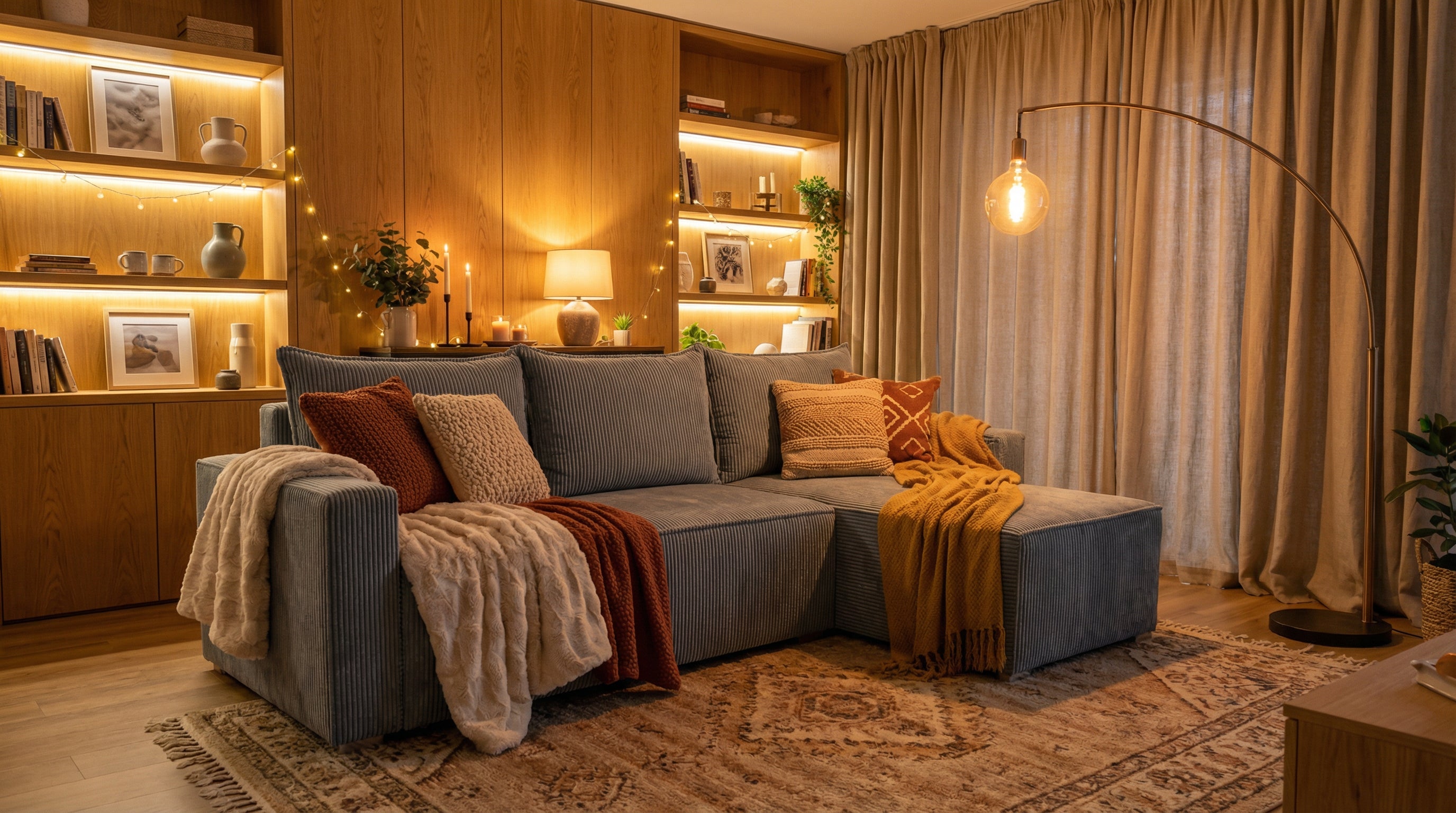 Anschmiegsames Ecksofa Nora – mit Schlaffunktion & Stauraum