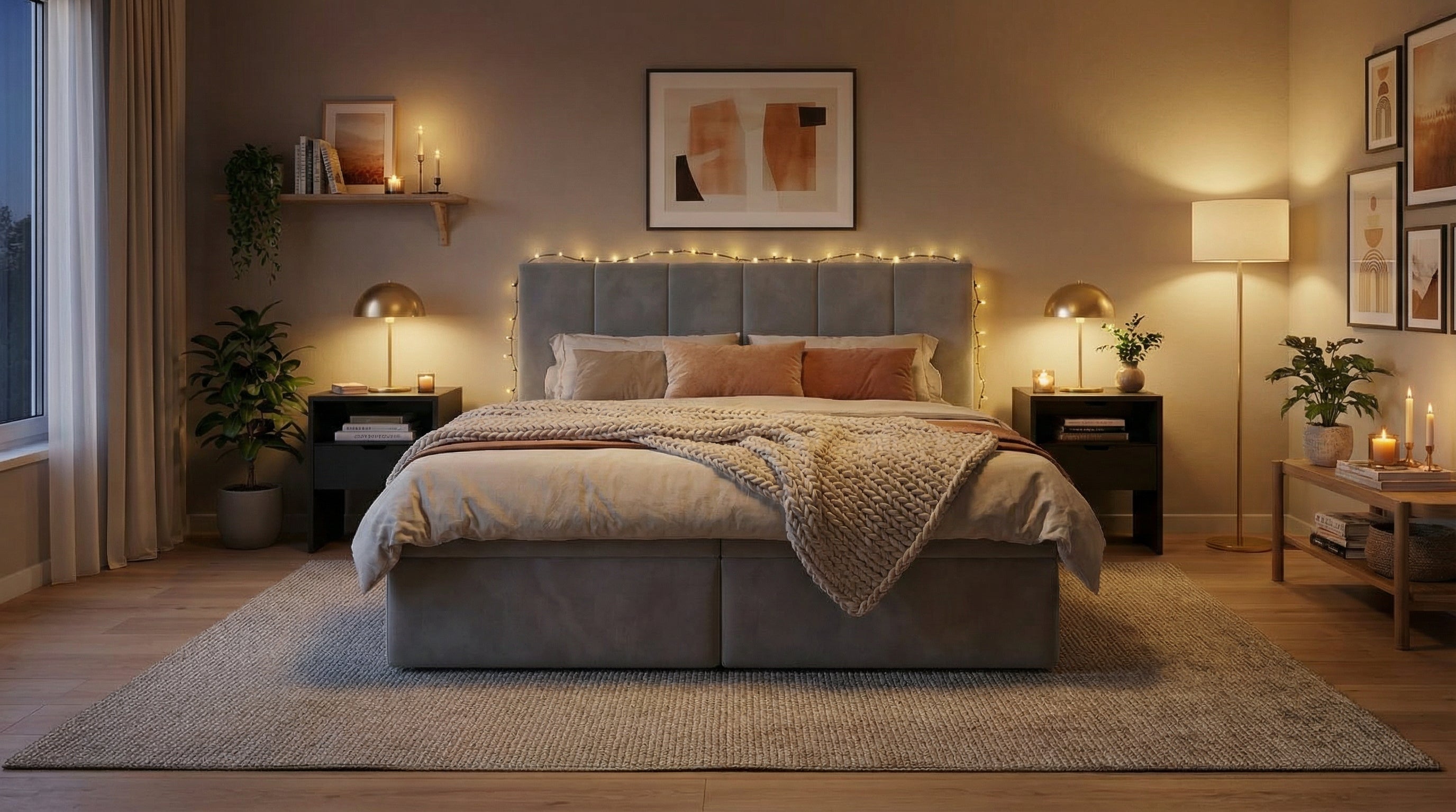 Gemütliches Boxspringbett Luna – mit Bettkasten