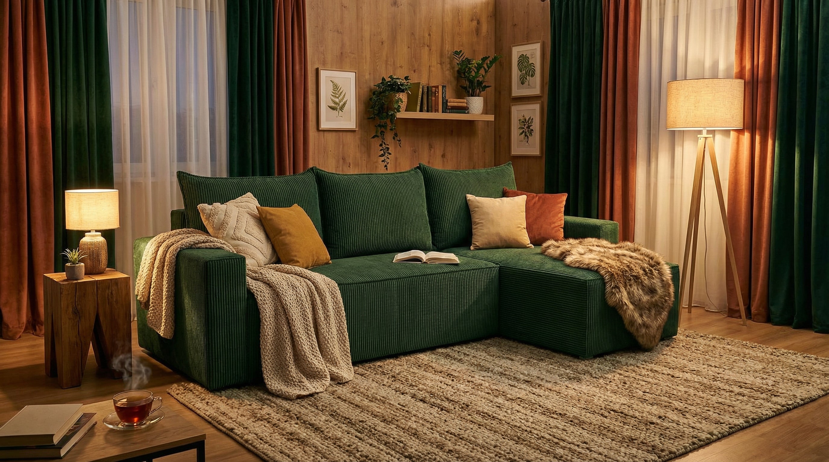 Anschmiegsames Ecksofa Nora – mit Schlaffunktion & Stauraum